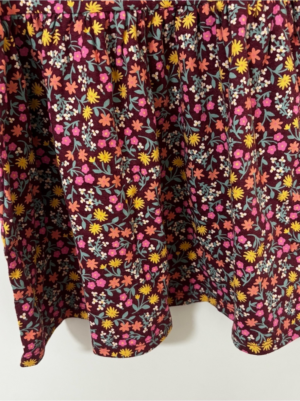 3/$15 *New* Cat & Jack Maroon mini floral long sleeve shirt dress kids girls 4T - Picture 4 of 8